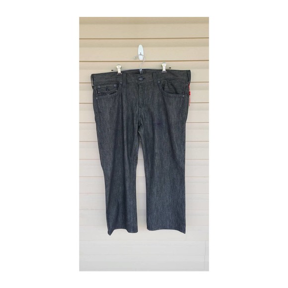 Men's True Religion Kenny Dark‎ Wash Jeans DAMAGED Size 38 - Picture 1 of 11